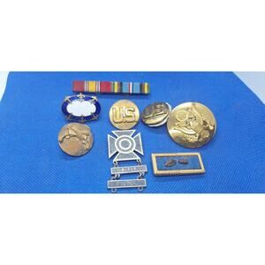 Sterling Silver US Army Shooter Award Rifle Pistol Pin- plus 7 others- vintage